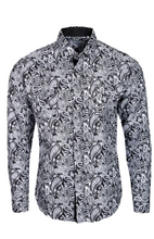 Load image into Gallery viewer, BUCKEROO SHIRTS: BLACK/WHITE PAISLEY
