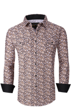 Load image into Gallery viewer, BUCKEROO SHIRTS: TAN/BLACK PAISLEY
