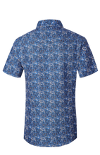 Load image into Gallery viewer, BUCKEROO SHIRTS: BLUE/KHAKI PAISLEY SHORT SLEEVE
