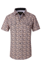 Load image into Gallery viewer, BUCKEROO SHIRTS: TAN/BLACK PAISLEY SHORT SLEEVE
