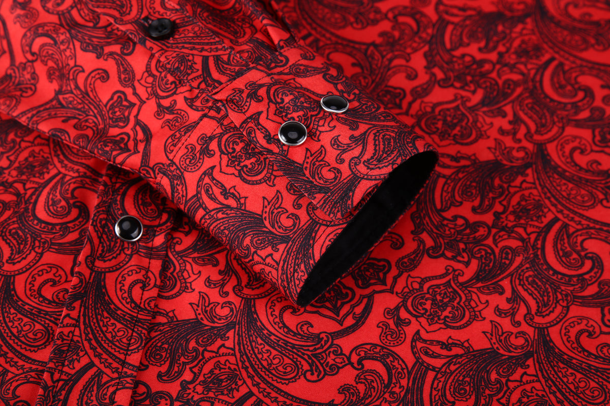 BUCKEROO SHIRTS: RED/BLACK PAISLEY – Buckeroo Shirts