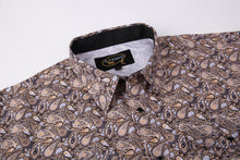 Load image into Gallery viewer, BUCKEROO SHIRTS: TAN/BLACK PAISLEY
