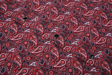 Load image into Gallery viewer, BUCKEROO SHIRTS: BURGUNDY RED/BLACK PAISLEY
