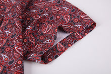 Load image into Gallery viewer, BUCKEROO SHIRTS: BURGUNDY RED/BLACK PAISLEY SHORT SLEEVE
