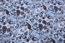 Load image into Gallery viewer, BUCKEROO SHIRTS: LIGHT BLUE/BLACK PAISLEY
