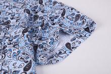 Load image into Gallery viewer, BUCKEROO SHIRTS: LIGHT BLUE/BLACK PAISLEY SHORT SLEEVE
