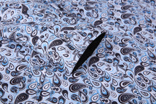 Load image into Gallery viewer, BUCKEROO SHIRTS: LIGHT BLUE/BLACK PAISLEY
