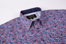 Load image into Gallery viewer, BUCKEROO SHIRTS: NAVY/BURGUNDY RED PAISLEY
