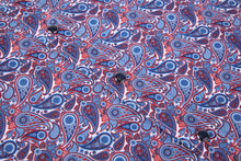 Load image into Gallery viewer, BUCKEROO SHIRTS: NAVY/BURGUNDY RED PAISLEY
