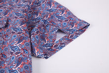 Load image into Gallery viewer, BUCKEROO SHIRTS: NAVY/BURGUNDY RED PAISLEY SHORT SLEEVE
