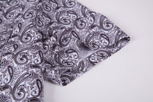 Load image into Gallery viewer, BUCKEROO SHIRTS: WHITE/BLACK PAISLEY SHORT SLEEVE
